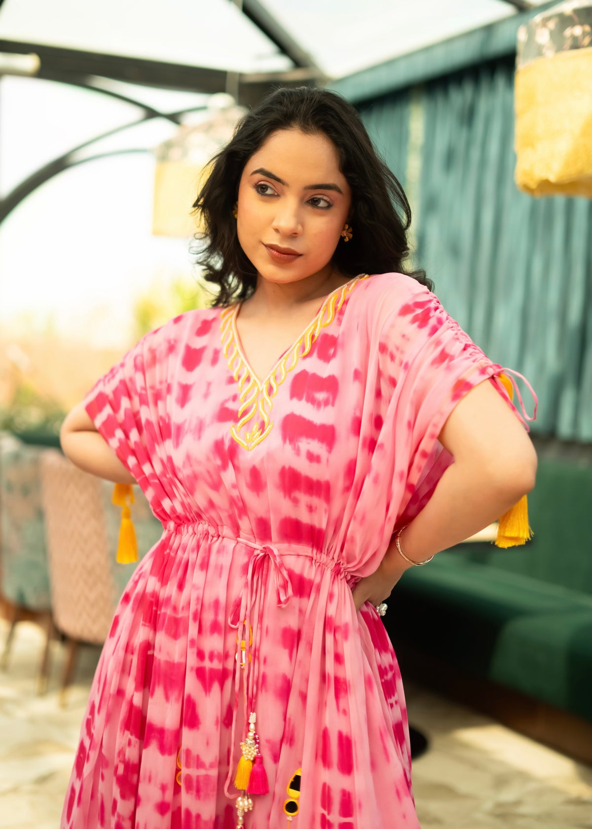 Mehr Pink Tie & Dye Kaftan