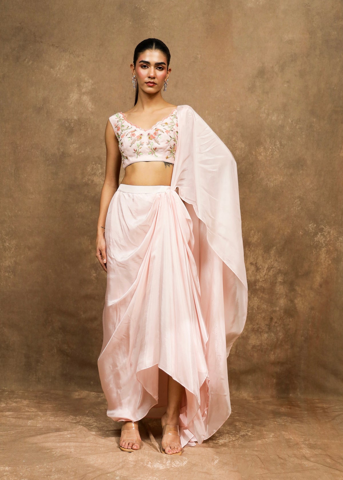 Saaz Soft Blush Pink Saree