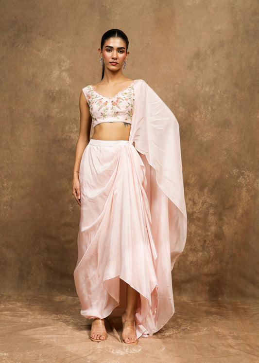 Saaz Soft Blush Pink Saree