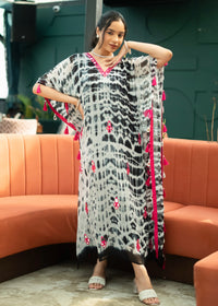 Inaya Black Tie & Dye Kaftan