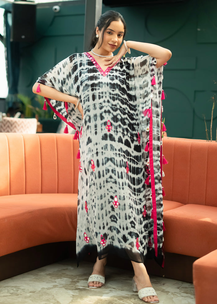 Inaya Black Tie & Dye Kaftan