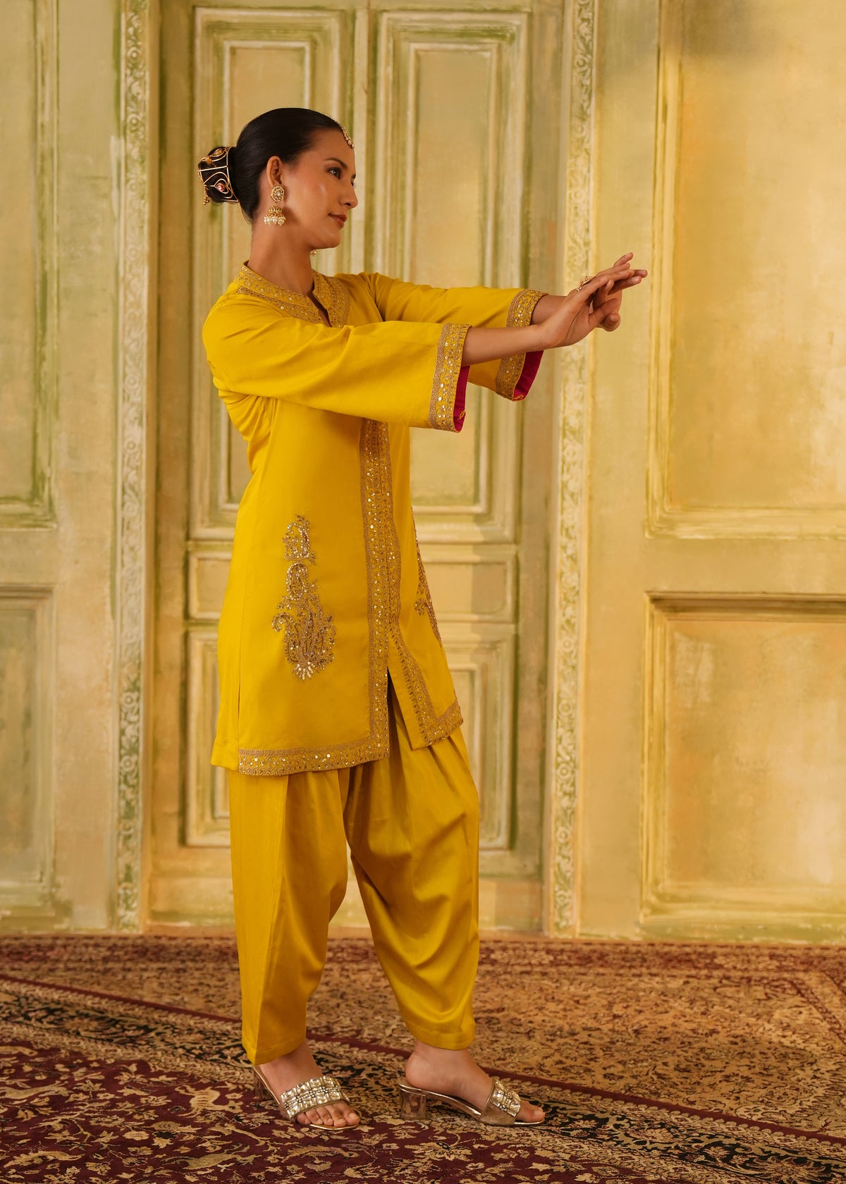 Amorah Mustard Yellow Kurta Set