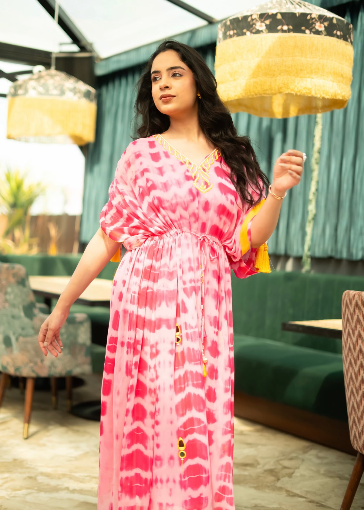 Mehr Pink Tie & Dye Kaftan