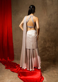 Arz Champagne Pink Conceptual Drape Saree