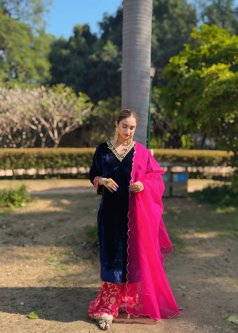 Gargi Singh x Haseena Silk Velvet Kurta Set