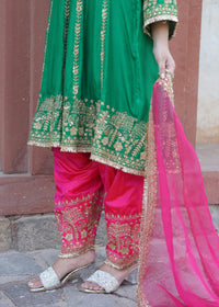 Gulrukh Emerald Green Anarkali Set