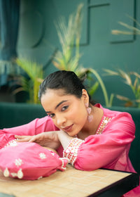 Adara Pink Set with Potli