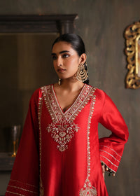 Rabia Red Chanderi Anarkali Set