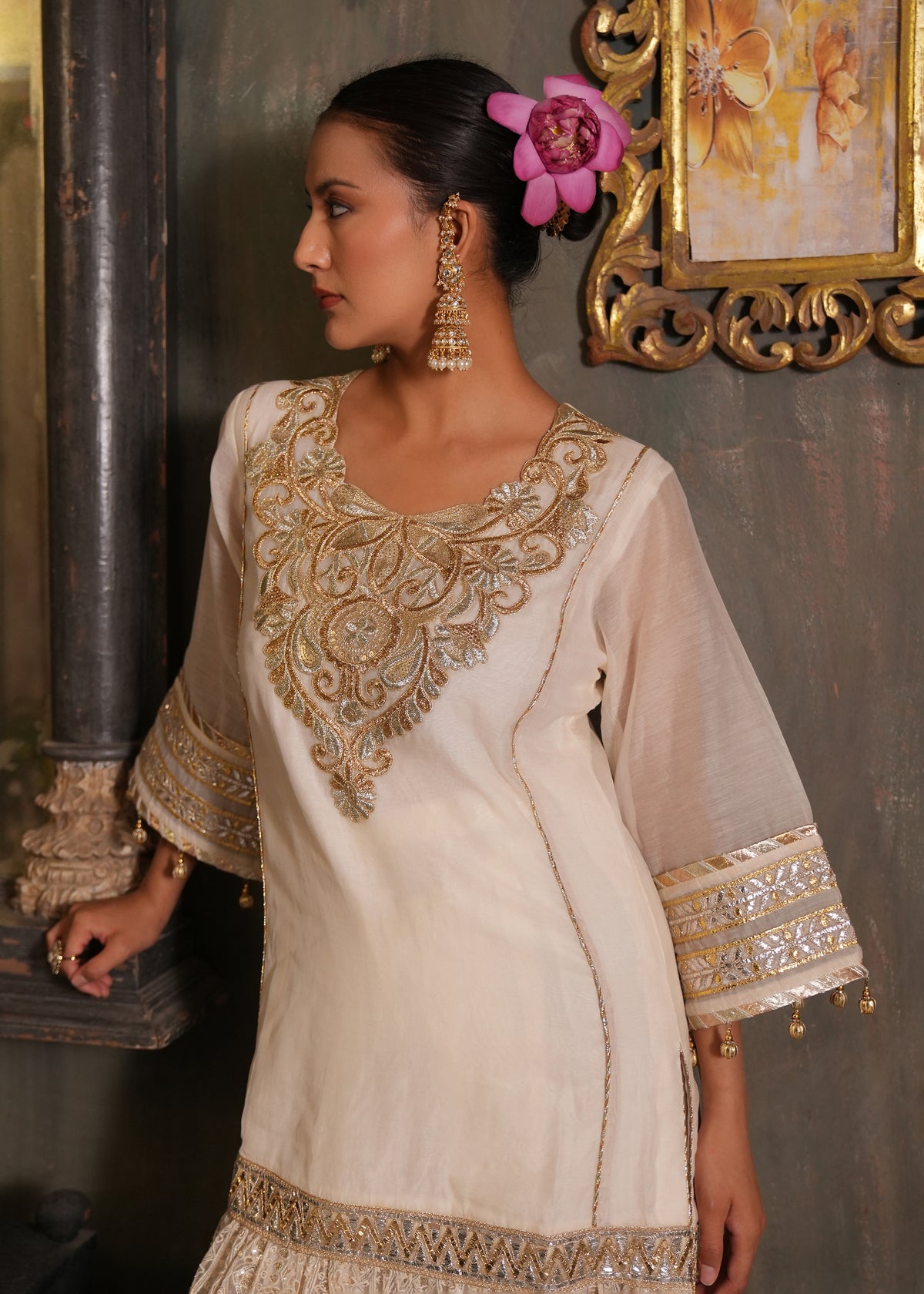 Maira Off-White Chanderi Kurta Set