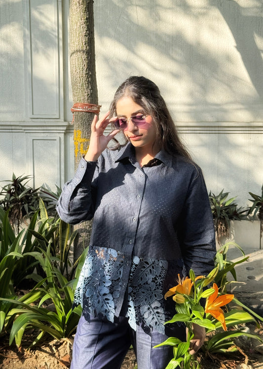 Inkcut Bloom Denim Shirt