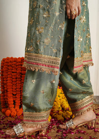 Rubab Green Choga Set