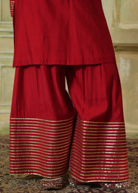 Bahaar Cherry Red Farshi Salwar Set