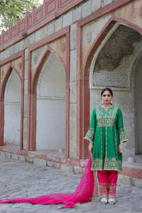 Gulrukh Emerald Green Anarkali Set