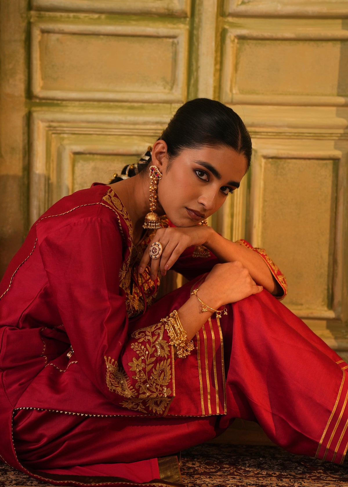 Arza Ruby Red Kurta Salwar Set