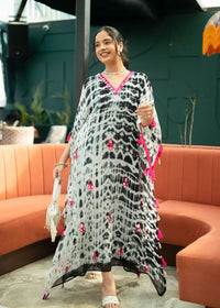Inaya Black Tie & Dye Kaftan