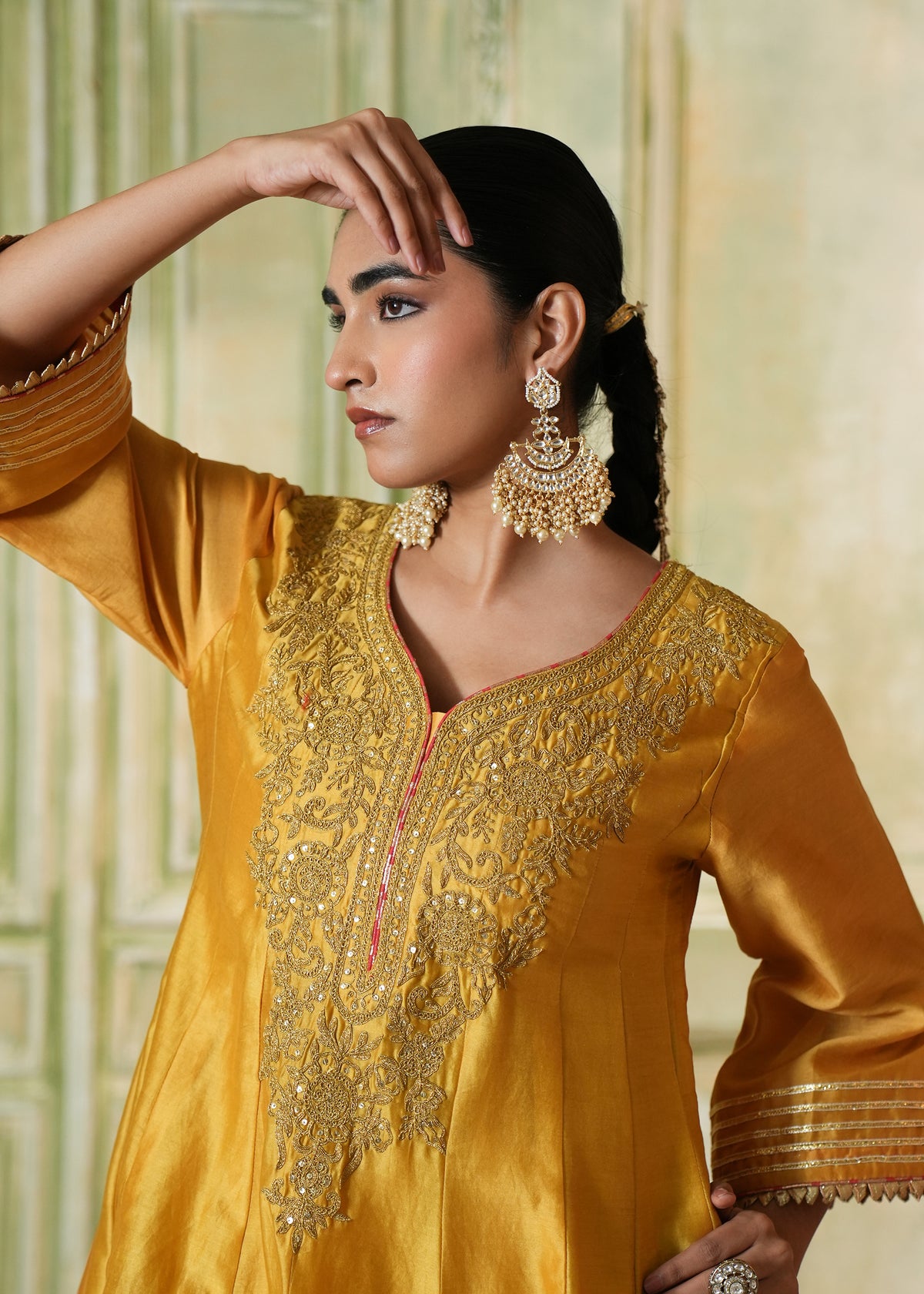 Vyara Mustard Yellow Anarkali Set
