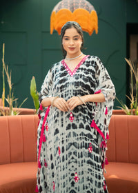 Inaya Black Tie & Dye Kaftan