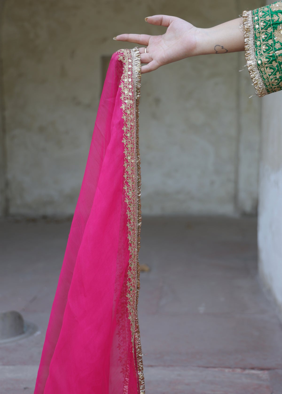 Gulrukh Emerald Green Anarkali Set