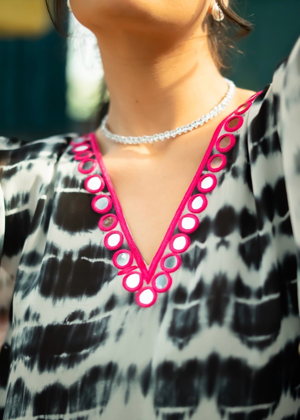 Inaya Black Tie & Dye Kaftan