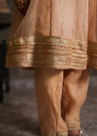 Miraaj Gold Tissue Anarkali Set