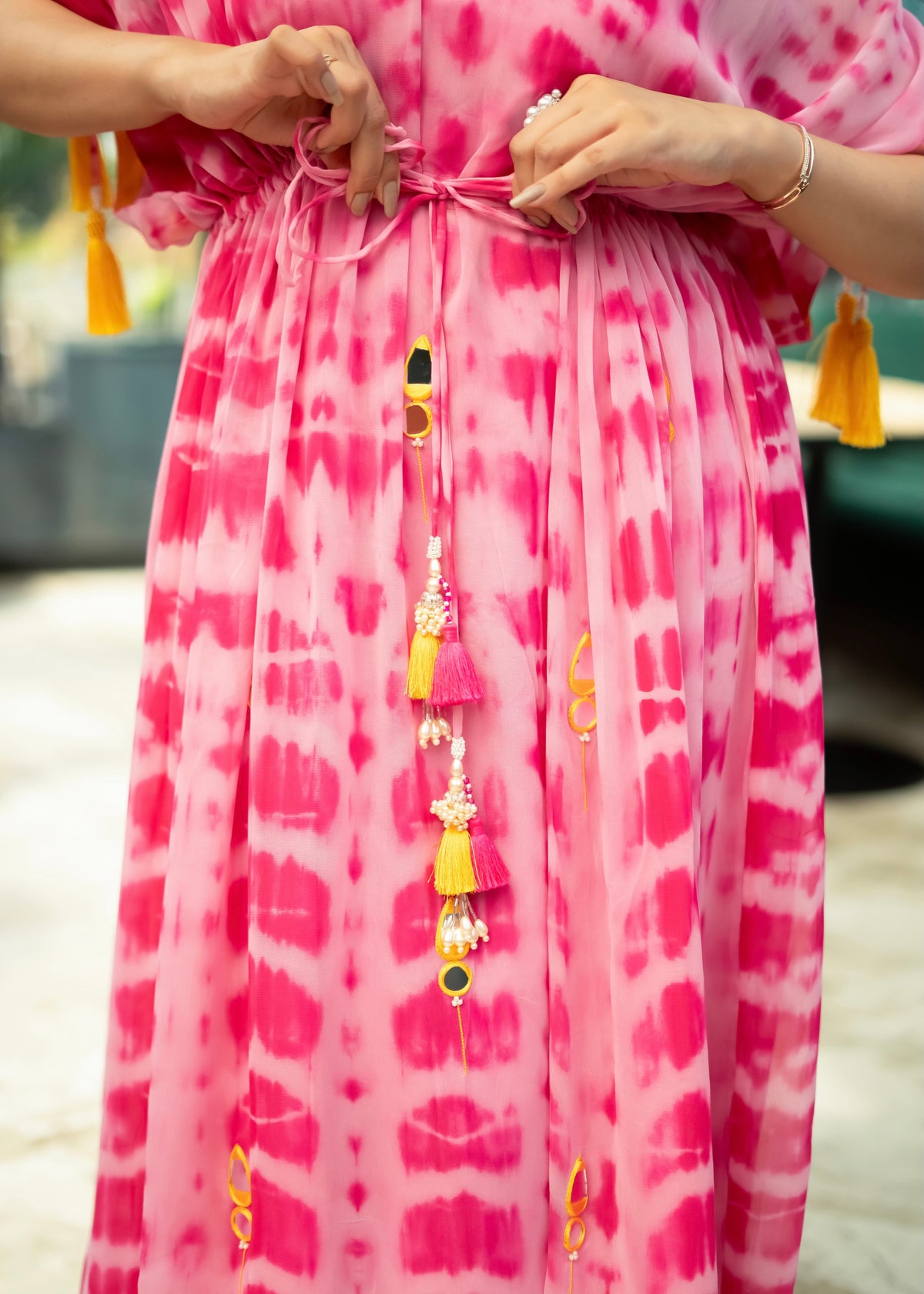 Mehr Pink Tie & Dye Kaftan