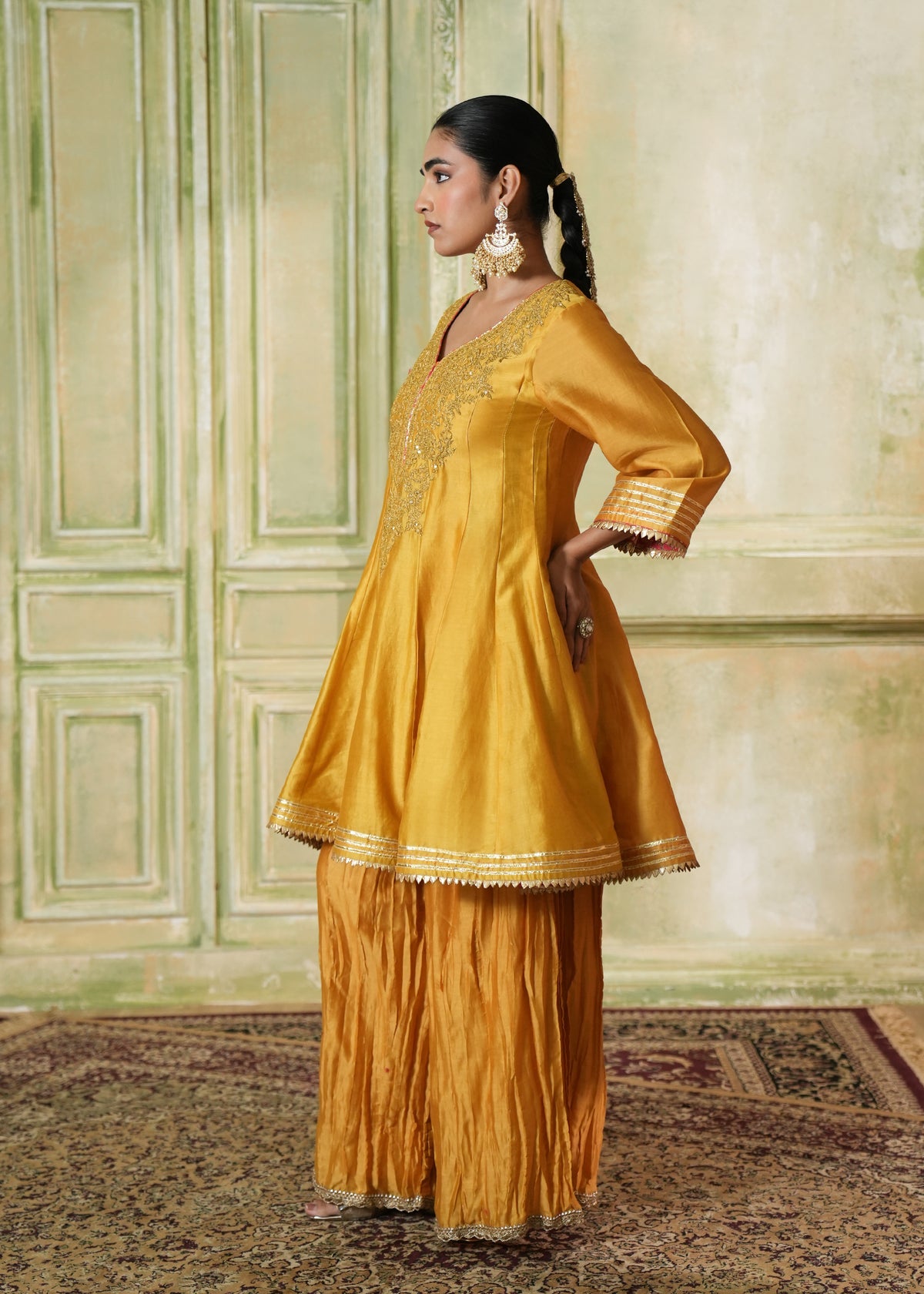 Vyara Mustard Yellow Anarkali Set
