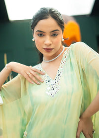 Inara Mint Green Tie & Dye Kaftan