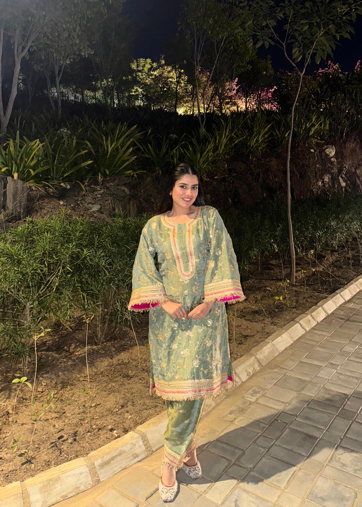 Nishtha Menaria x Rubab Green Choga Set