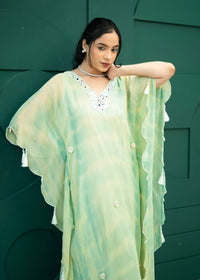 Inara Mint Green Tie & Dye Kaftan