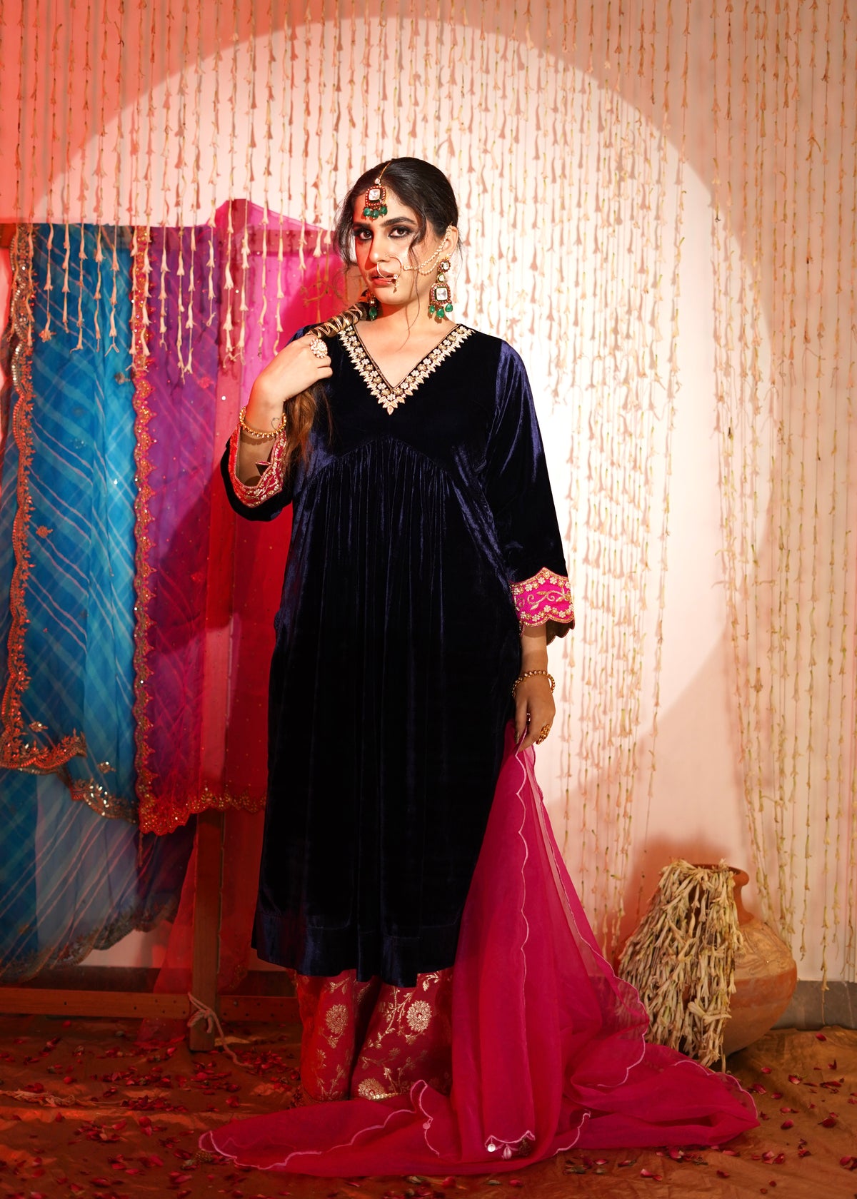 Haseena Silk Velvet Kurta Set