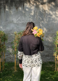 Midnight Bloom Cutwork Shirt