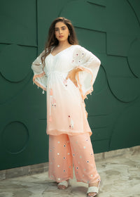 Gia Pink White Ombré Kaftan Set