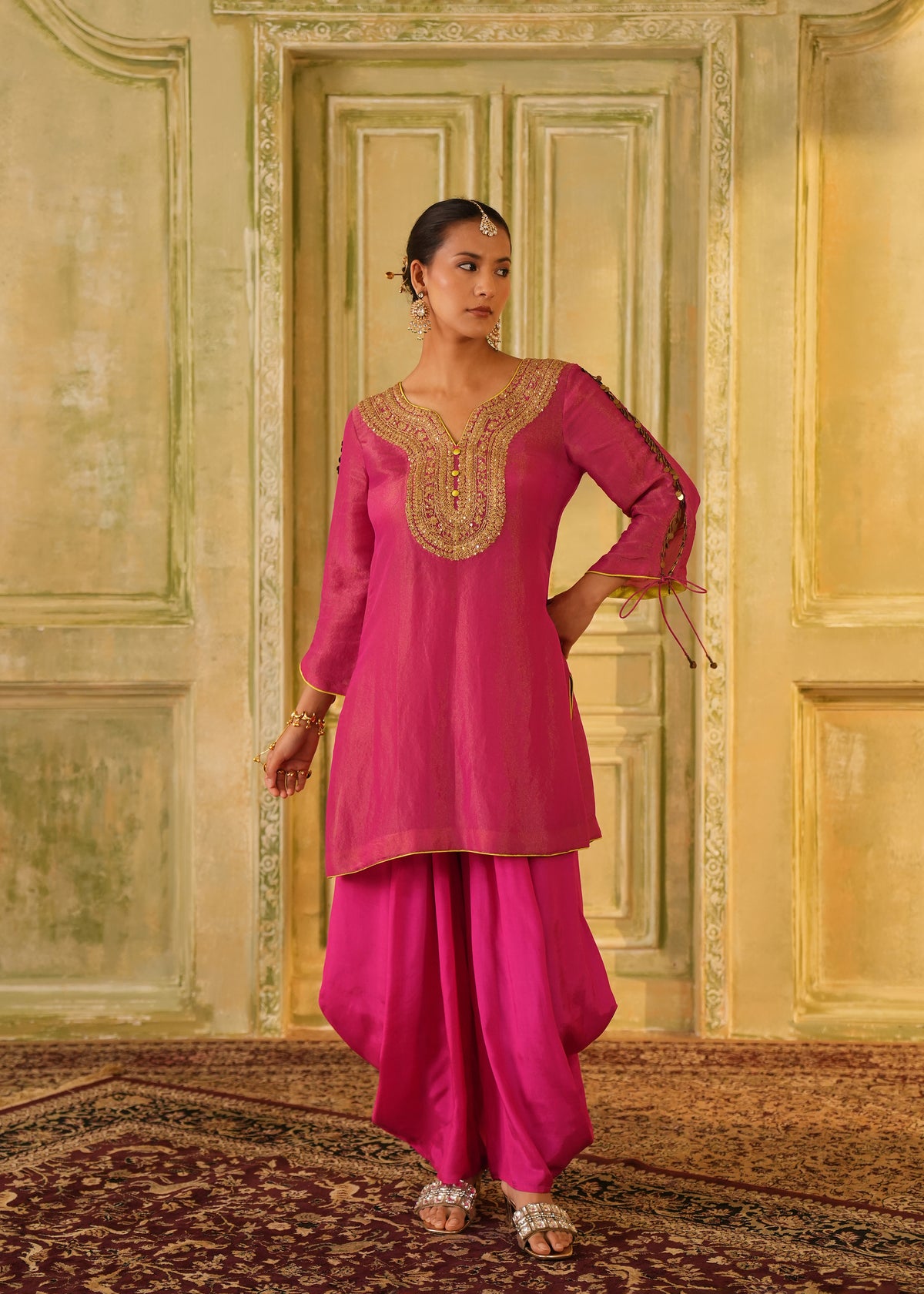 Rayana Fuchsia Pink Dhoti Kurta Set