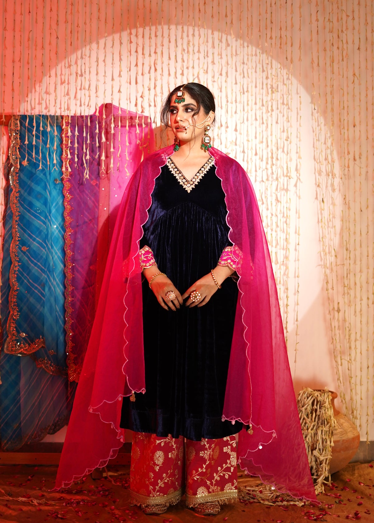 Haseena Silk Velvet Kurta Set