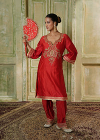 Nira Classic Red Kurta Set
