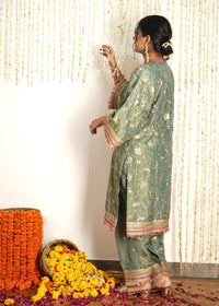 Rubab Green Choga Set