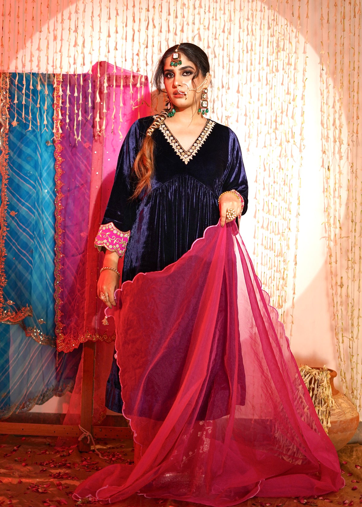 Haseena Silk Velvet Kurta Set