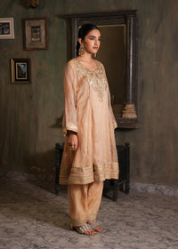 Miraaj Gold Tissue Anarkali Set