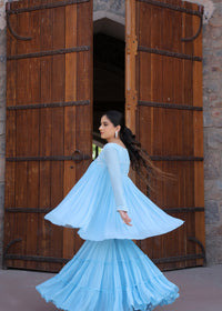 Lehar Powder Blue Anarkali Set