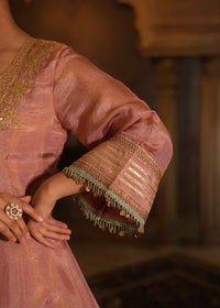 Nivasa Salmon Pink Double-Layer Anarkali Set