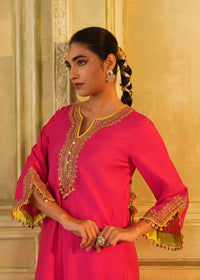 Evara Fuchsia Embroidered Kurta Set