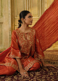 Anvaya Burnt Orange A-Line Kurta Set